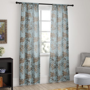 Navy Blue Print Curtains Wayfair