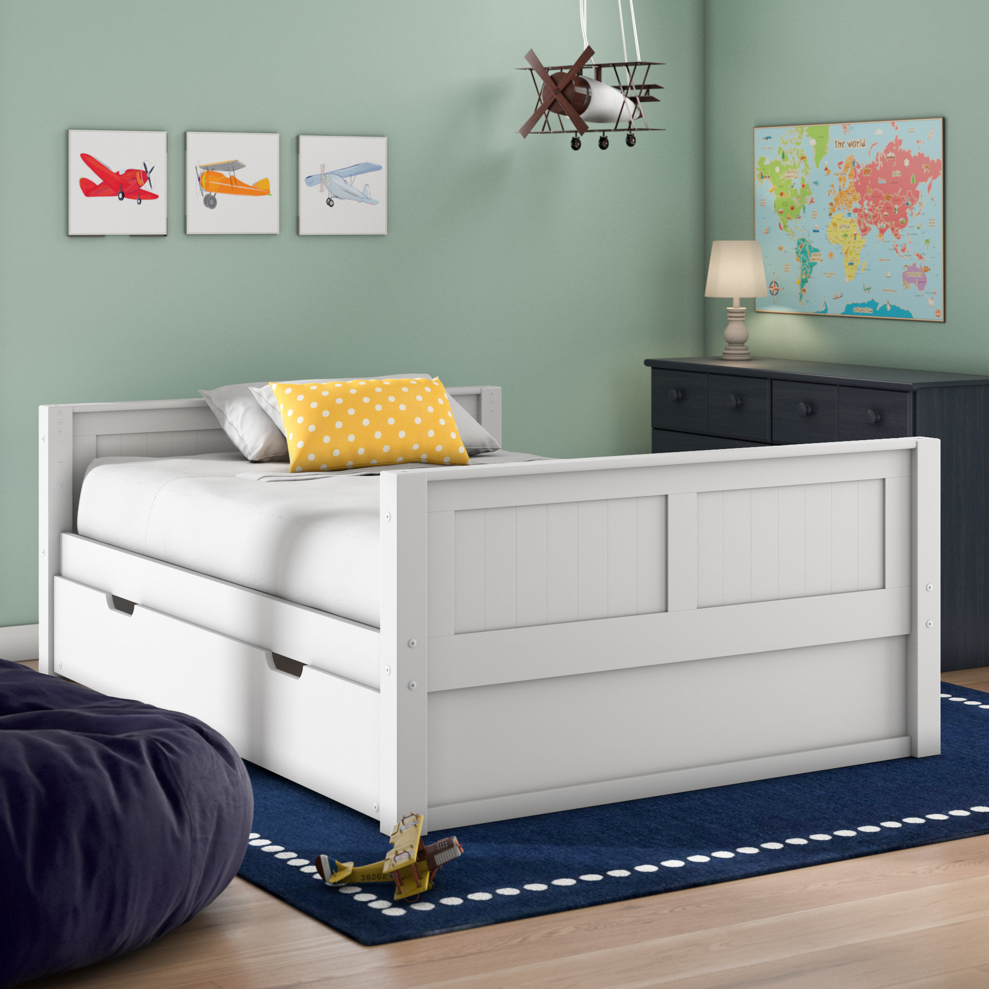 Mack Milo Oakwood Full Double Panel Bed With Trundle And Drawers Panel Bed With Trundle And Drawers