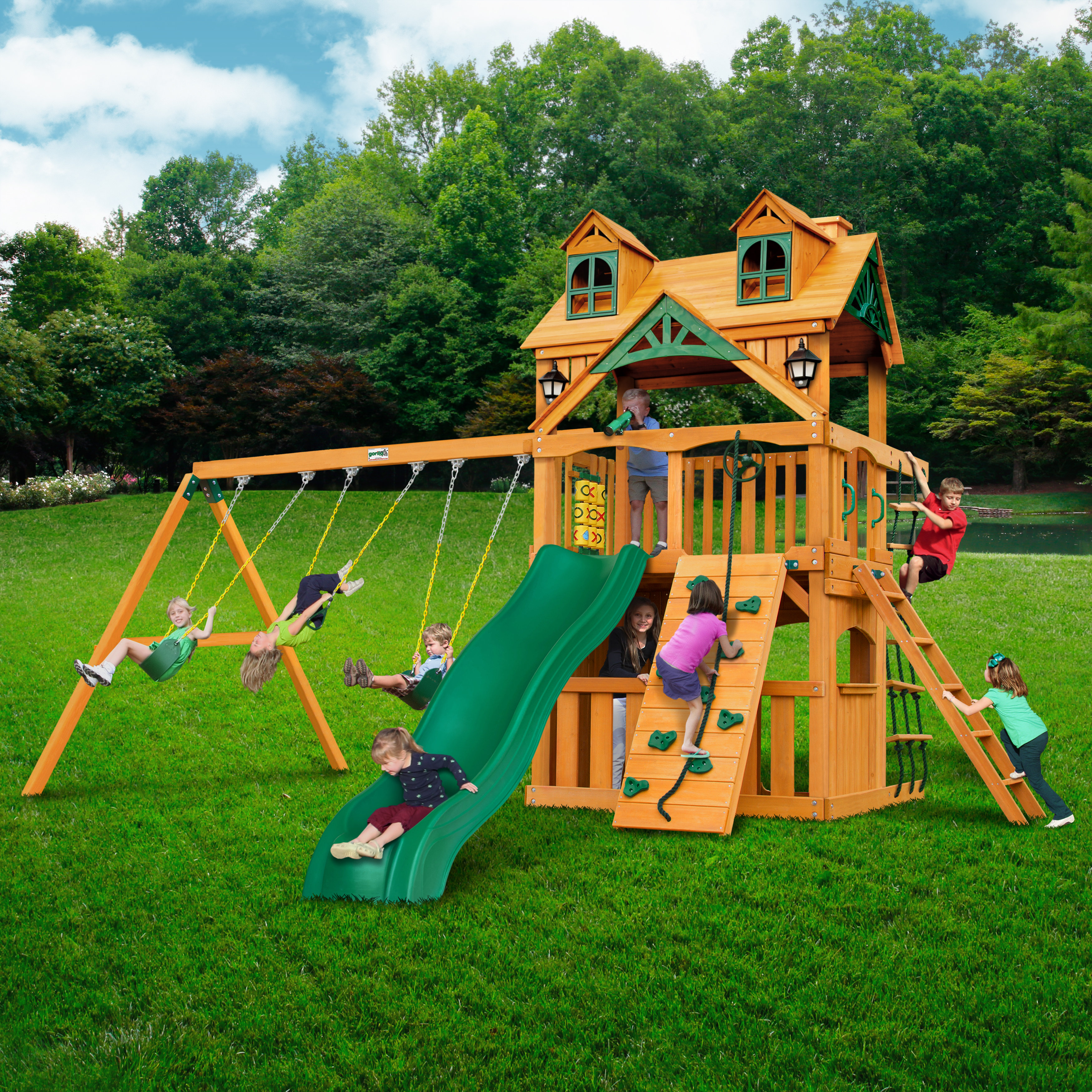 Gorilla Playsets Malibu Clubhouse Swing Set & Reviews Wayfair