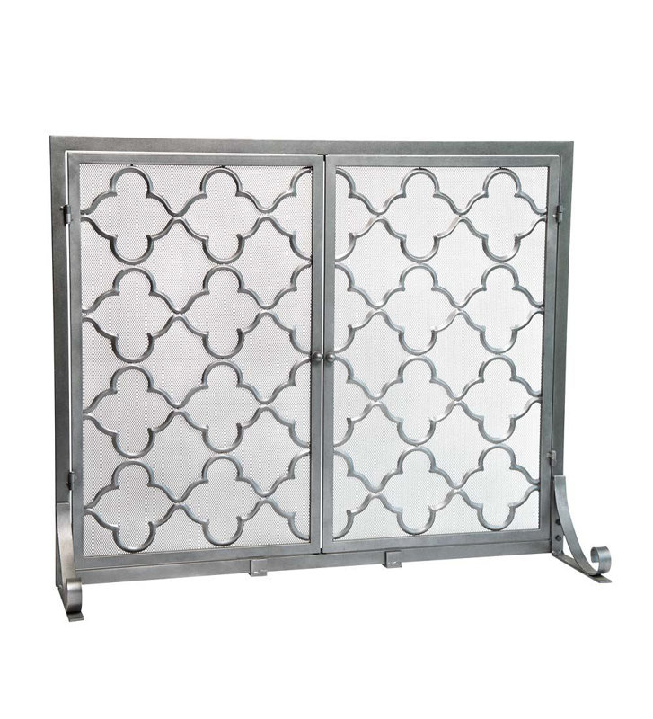 Plow & Hearth Geometric Single Panel Steel Fireplace Screen & Reviews