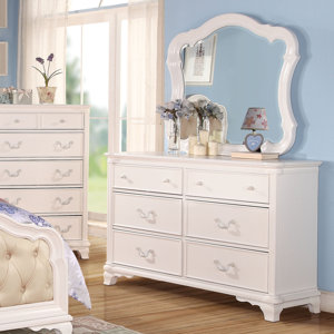 Scaife 6 Drawer Double Dresser with Mirror
