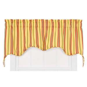 Englewood Medium Scale Stripe Empress 2-Piece Lined Swag Curtain Valance