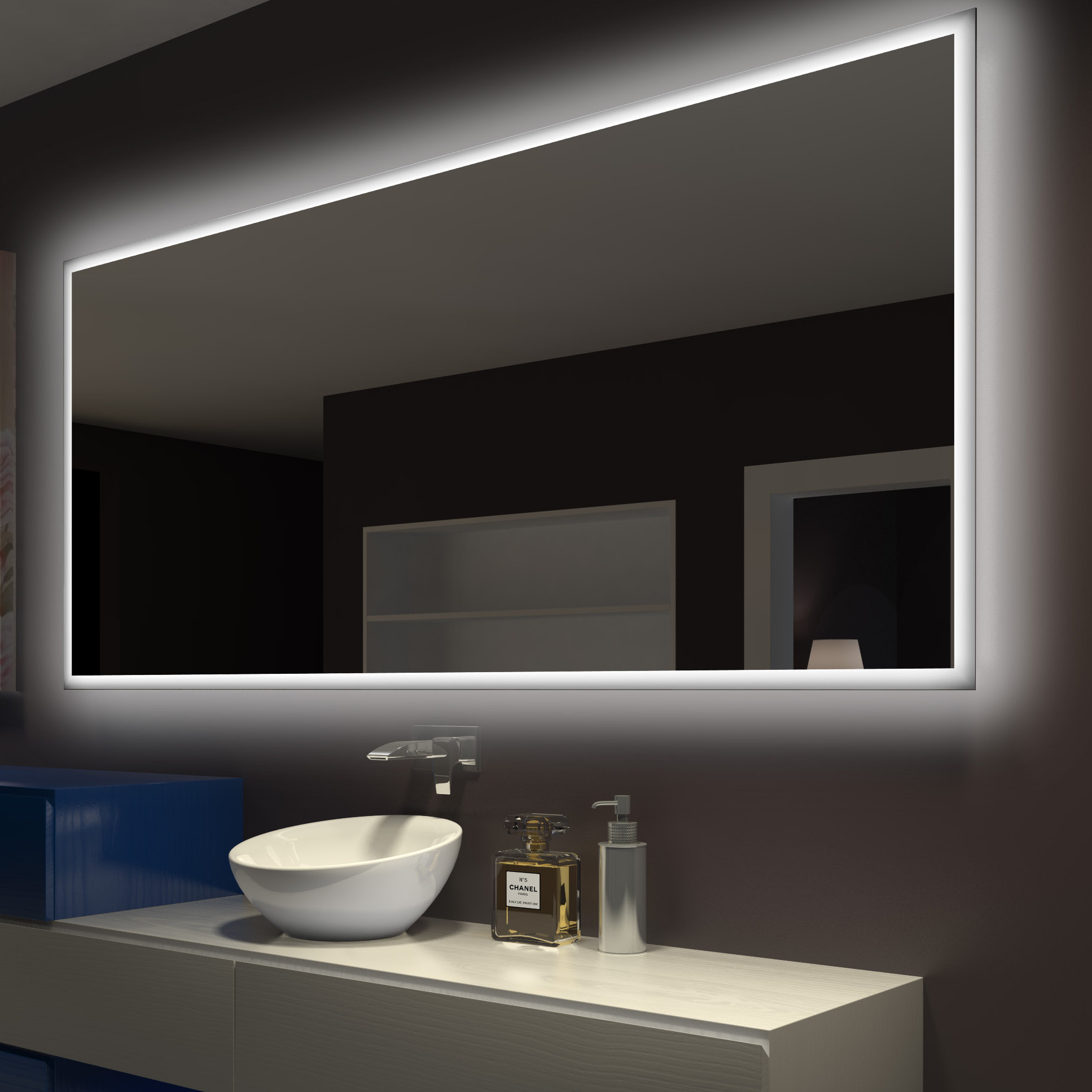 Paris Mirror Rectangle Backlit Bathroom Vanity Wall Wayfair