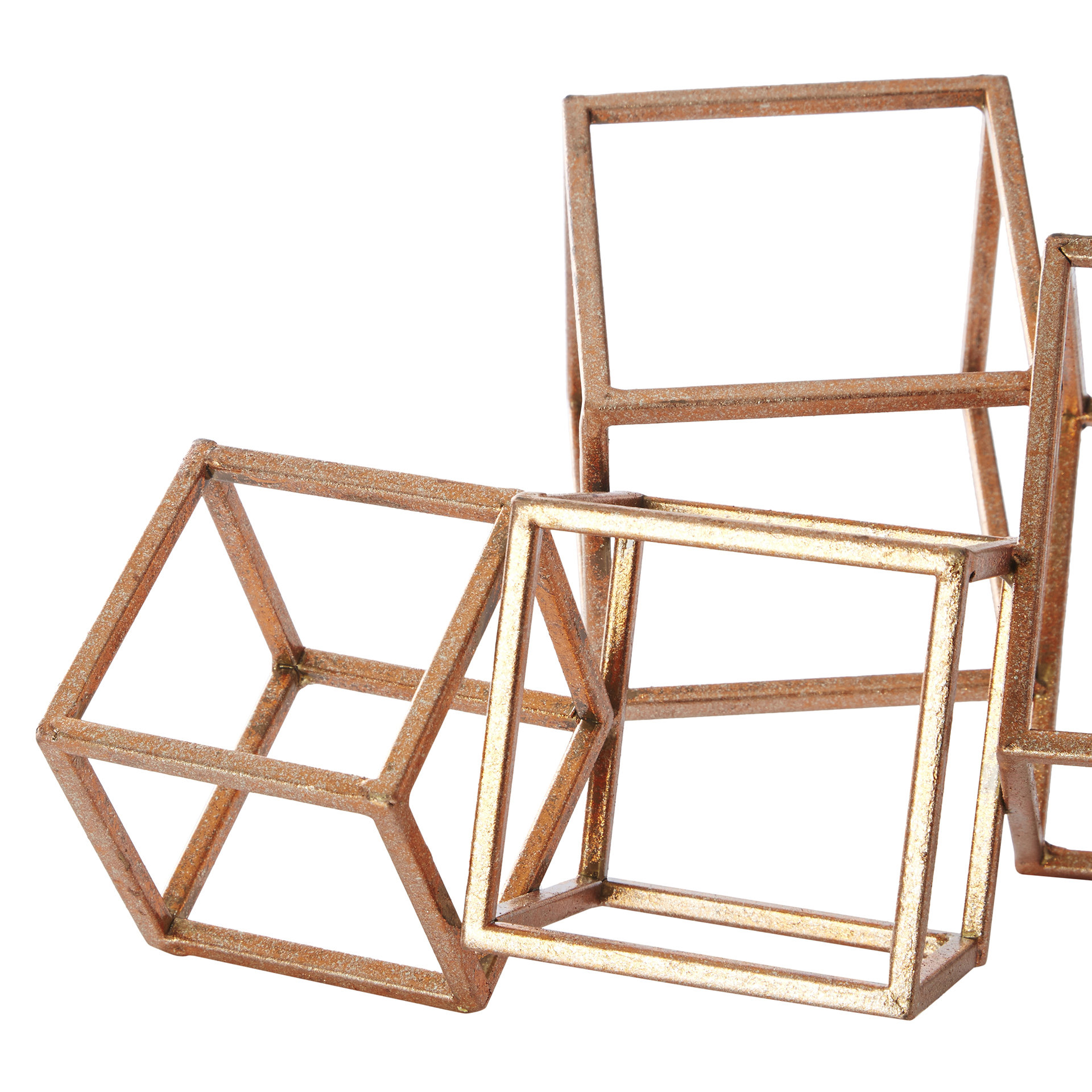 Gold Metal Cube Table Sculpture & Reviews AllModern