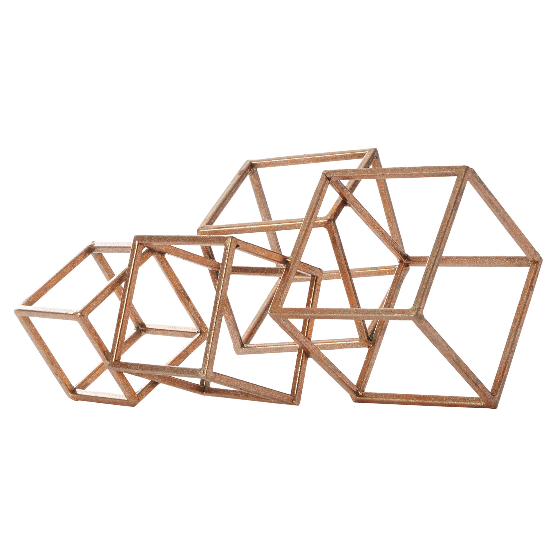 Gold Metal Cube Table Sculpture & Reviews AllModern