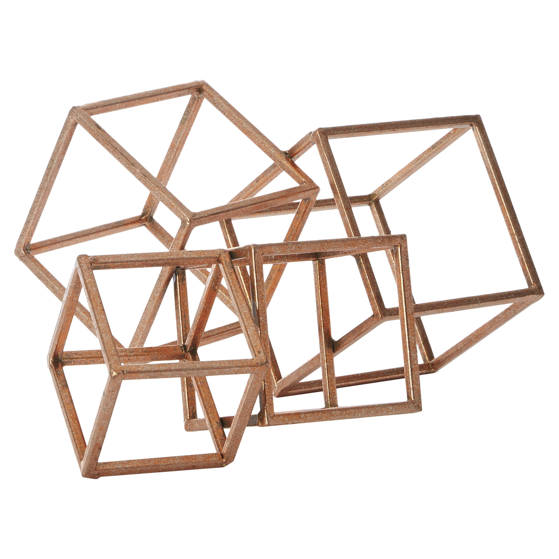 Gold Metal Cube Table Sculpture & Reviews AllModern