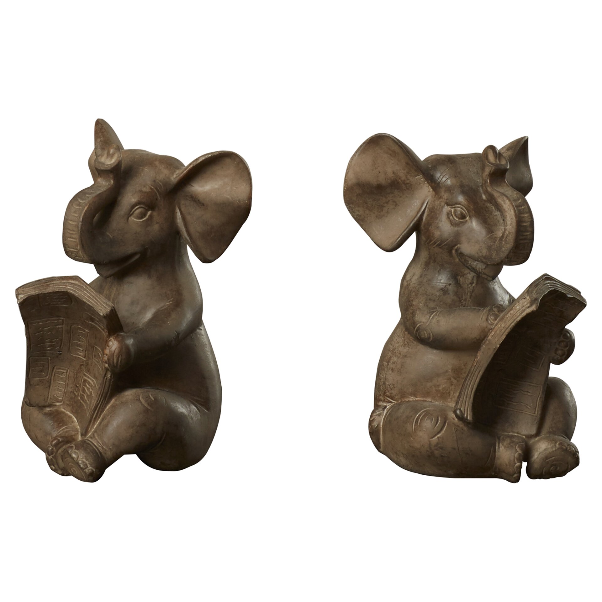chalk elephant bookends