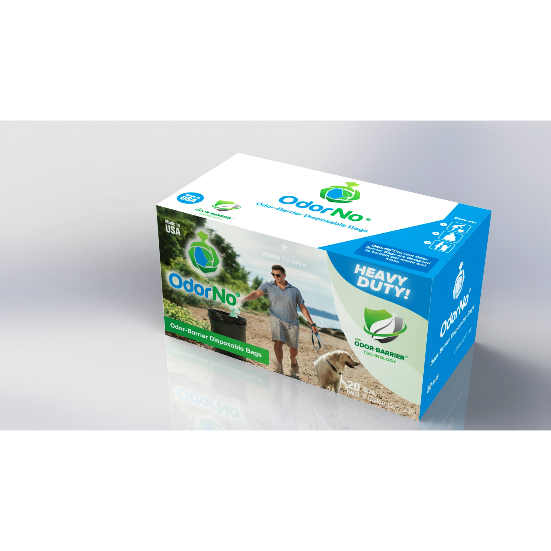 OdorNo Odor Barrier Zero Smell 2 Gallon EcoFriendly Disposable Bags