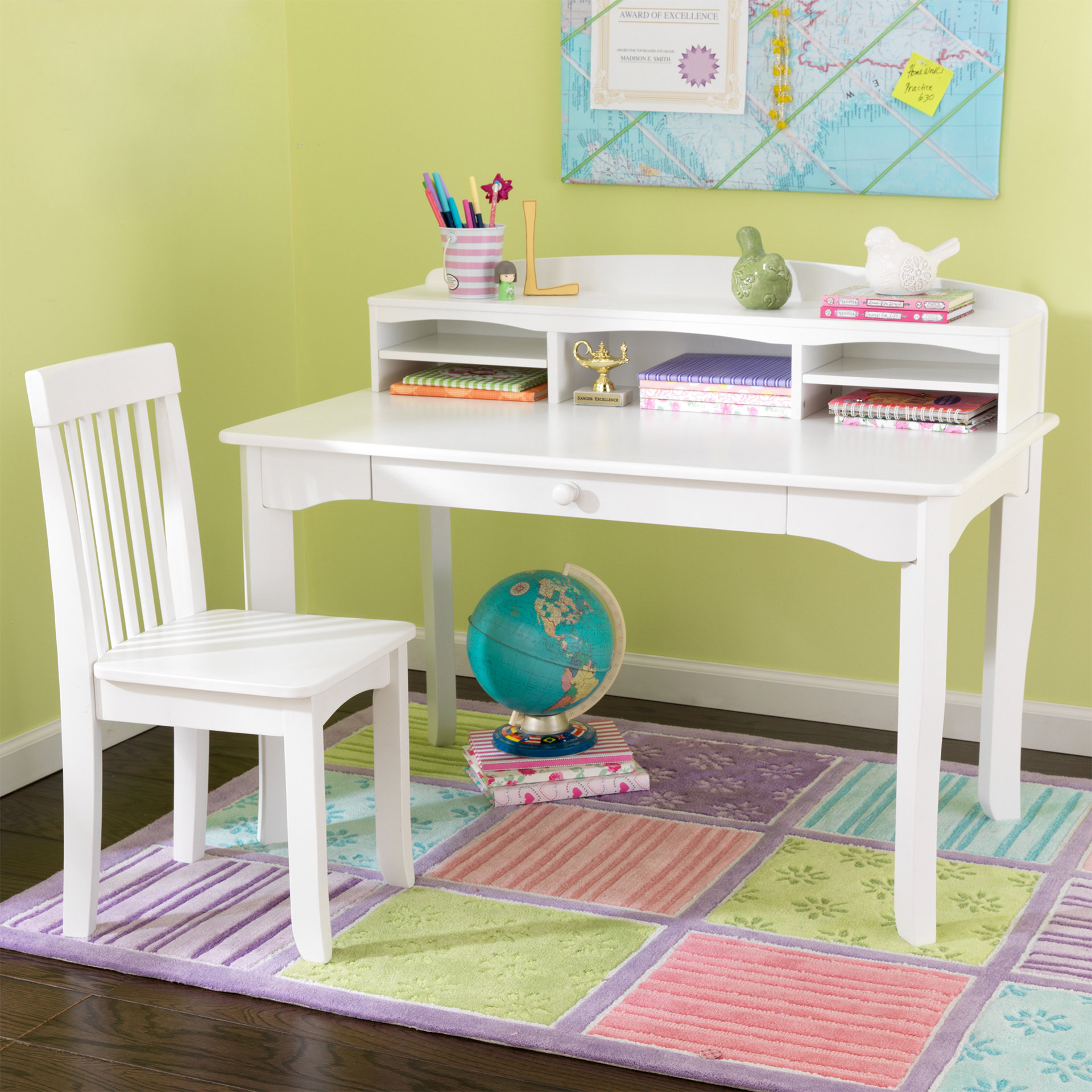 KidKraft Avalon 42" W 3 Piece Writing Desk Set & Reviews Wayfair