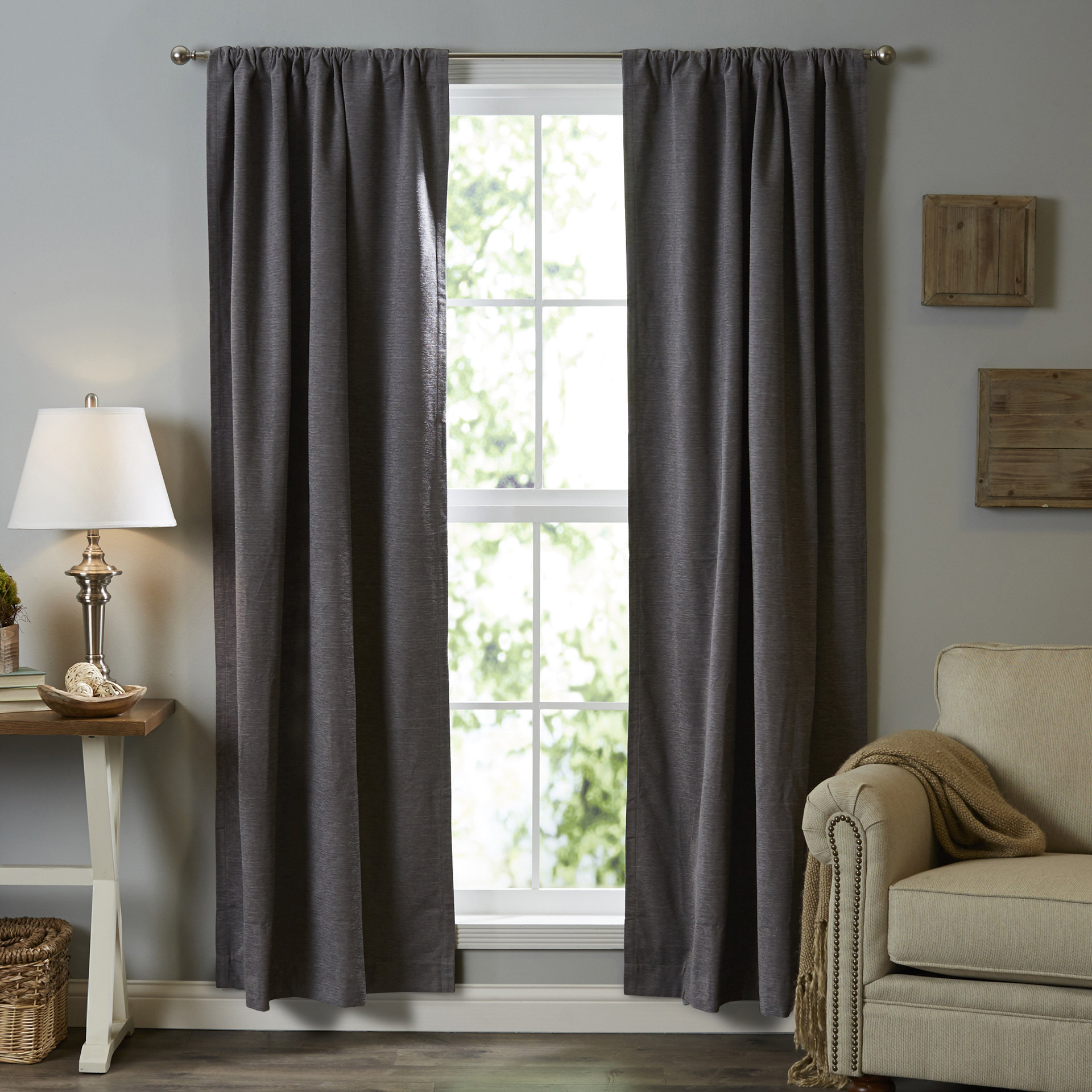 Beautyrest Solid Blackout Thermal Rod Pocket Single