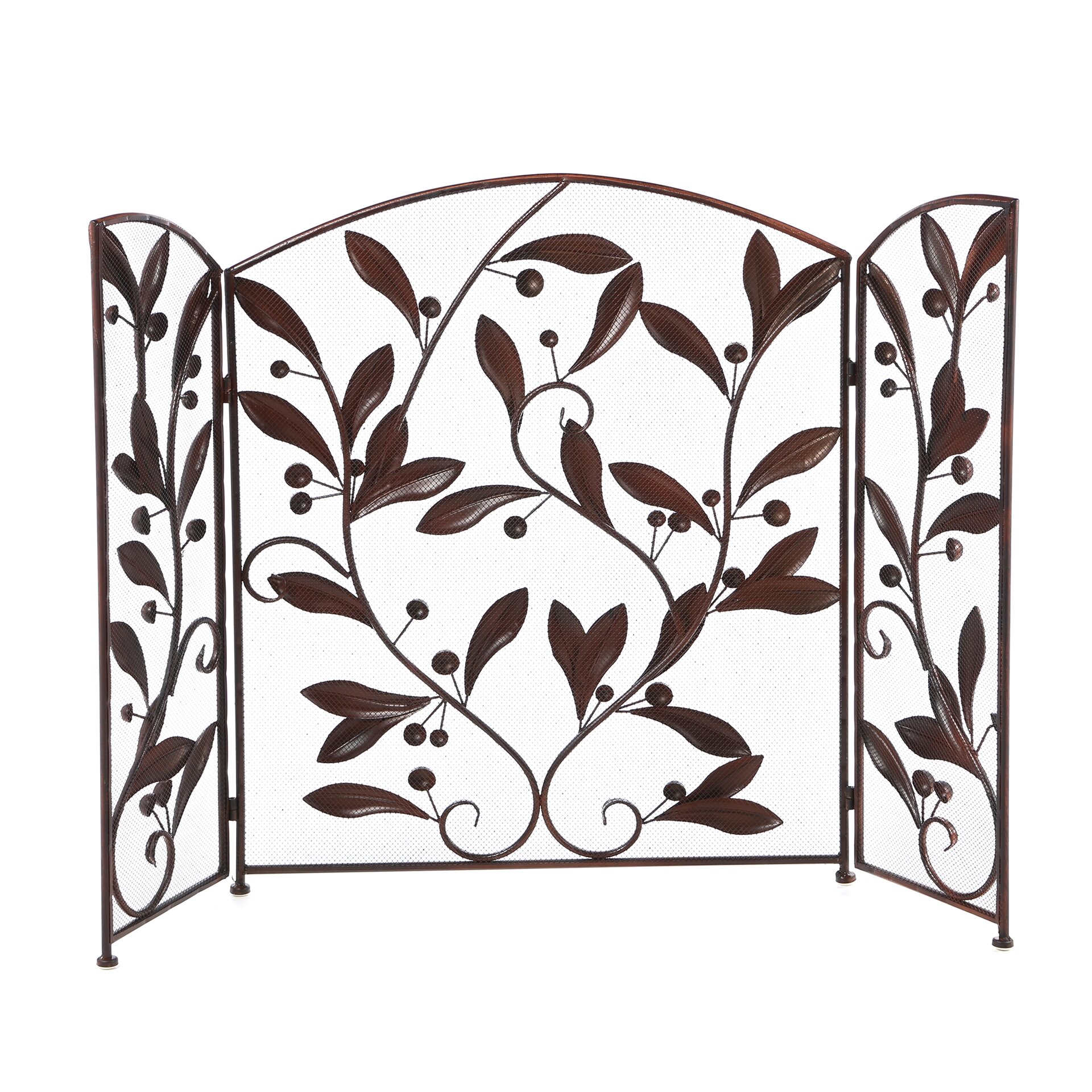 Aspire 3 Panel Metal Leaves Fireplace Room Divider & Reviews | Wayfair