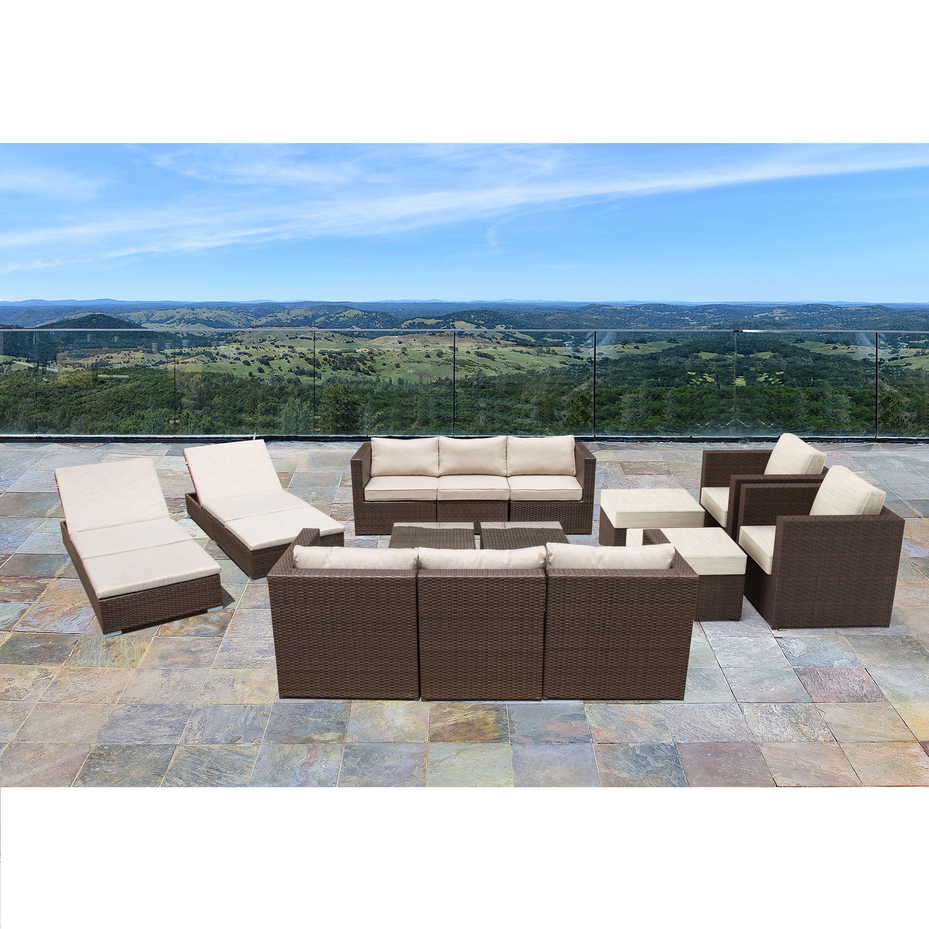 Latitude Run Banarji 14 Piece Sectional Seating Group With Cushions Wayfair
