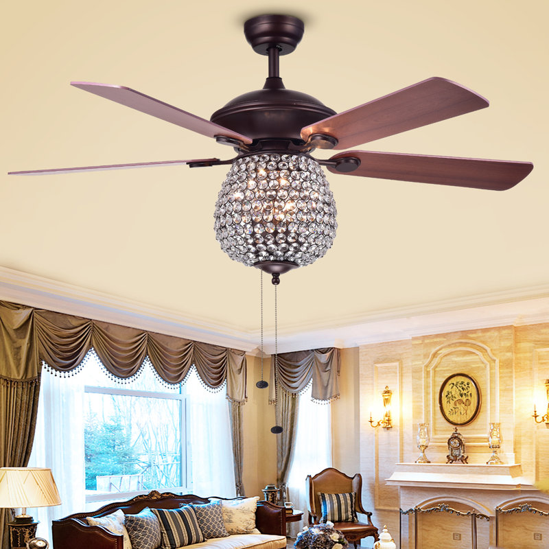 Chandelier Crystal Ceiling Fans You Ll Love Wayfair 52 Spalding Crystal Basket 5 Blade Ceiling Fan
