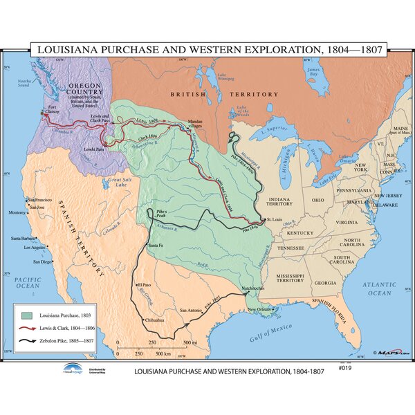 Universal Map U.S. History Wall Maps - Louisiana Purchase / Western Exploration | Wayfair