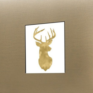 Ceramic White Deer Head Wayfair Deer Head Right Face Gold On White Poster Gallery Graphic Art