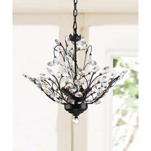 Olive Leaf Chandelier Wayfair Wallenstein Leaves 4 Light Crystal Chandelier