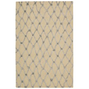 Jandreau Hand-Tufted Ivory/Blue Area Rug