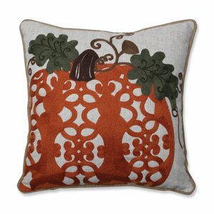 Chandelle Embroidered Pumpkin Throw Pillow