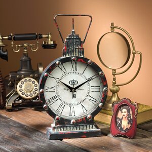 Gotham Steampunk Metal Table Clock