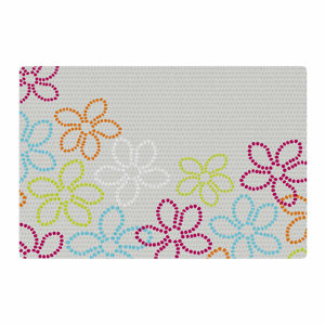 Julia Grifol Dancing Flower Vector Gray/Orange Area Rug