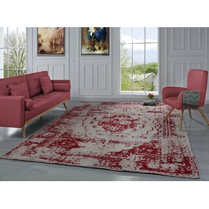 Stonehill Persian Distressed Red Area Rug