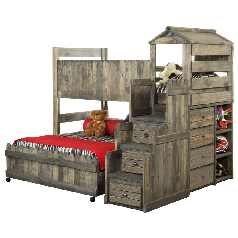 Lille Twin Over Full Bunk Bed With Stairway Chest Lille Twin Over Full Bunk Bed With Stairway Chest