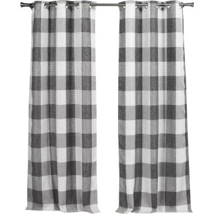 Check Plaid Curtains D Joss Main Rosenblum Plaid Blackout Grommet Curtain Panels Set Of 2