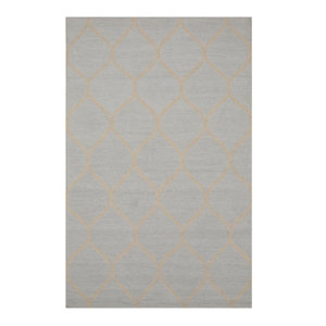 Moroccan Wool Traditional Trellis Hand-Tufted Light Gray Area Rug