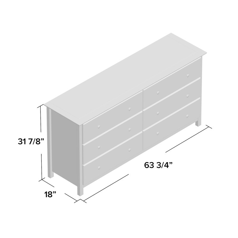 Grain Wood Furniture Shaker 6 Drawer Dresser & Reviews Wayfair