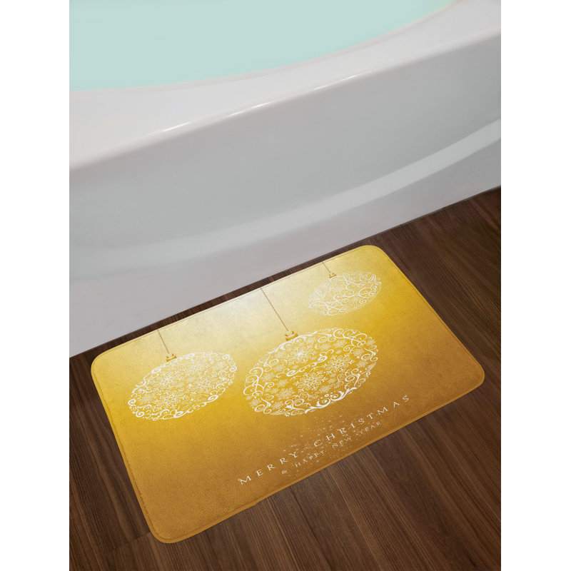 East Urban Home Mustard Christmas Bath Rug Wayfair Mustard Christmas Bath Rug