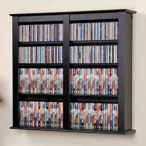 Floating Wall Mounted Double Multimedia Storage Rack by Prepac