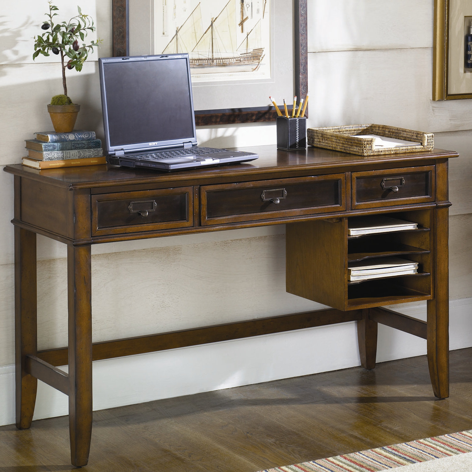 Hammary Mercantile Keyboard Tray Writing Desk with 3 Drawer & Reviews