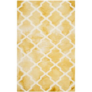 Hand-Tufted Gold/Ivory Area Rug