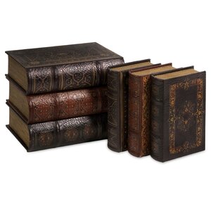 6 Piece Brown Book Box Collection Set