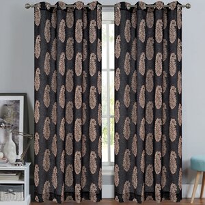 Paisley Sheer Grommet Curtain Panels (Set of 2)