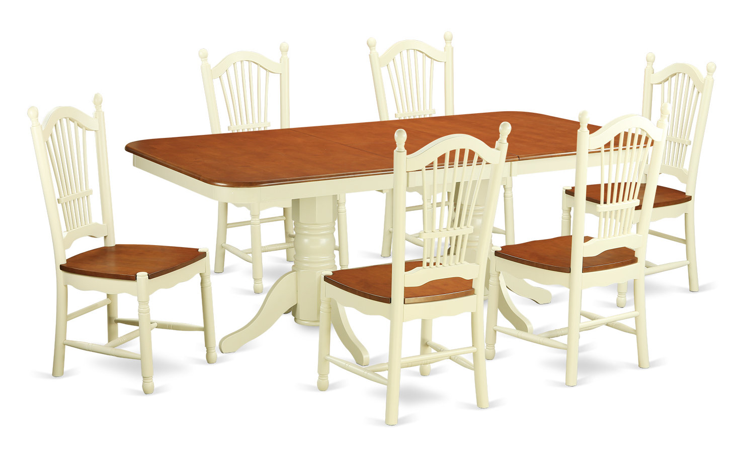 August Grove Pillsbury 7 Piece Dining Set With Double Pedestal Table August Grove Pillsbury 7 Piece Dining Set With Double Pedestal Table Legs Wayfair