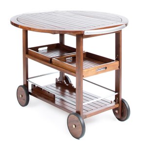 Porsha Wood Bar Cart