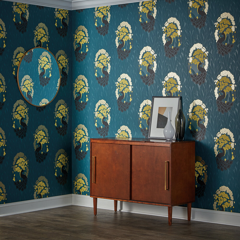 World Menagerie Cruce Peacock Peel and Stick Wallpaper Roll | Wayfair