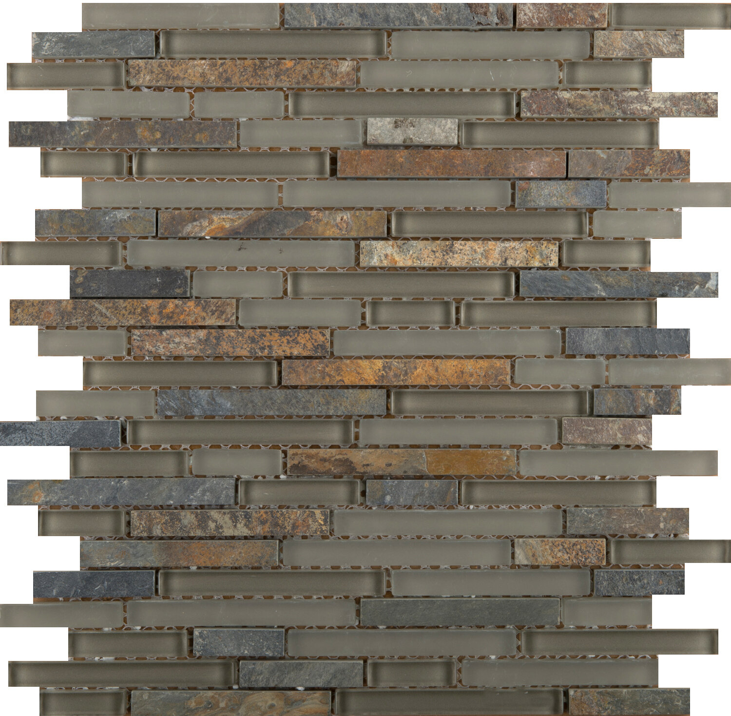 Emser Tile Lucente Linear Glass/Stone Mosaic Tile | Wayfair