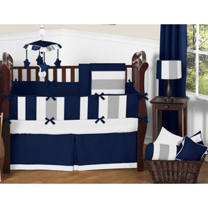 Stripe 9 Piece Crib Bedding Set