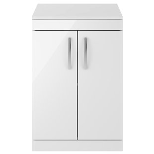 White Gloss Unit Wayfair Co Uk Athena Gloss White 60cm Free Standing Vanity Unit Base Only