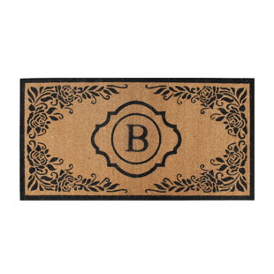 Monogram Front Door Mat Wayfair Albertina Hand Crafted Coir Monogrammed Doormat