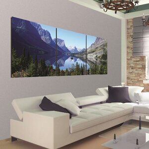 'Mountain and Lake' 3 Piece Framed Photographic Print Set