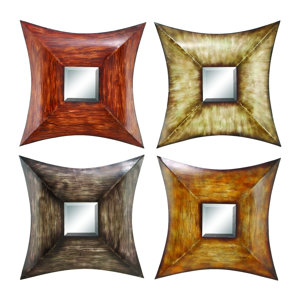 4 Piece Wood Mirror Wall Decor Set (Set of 4)
