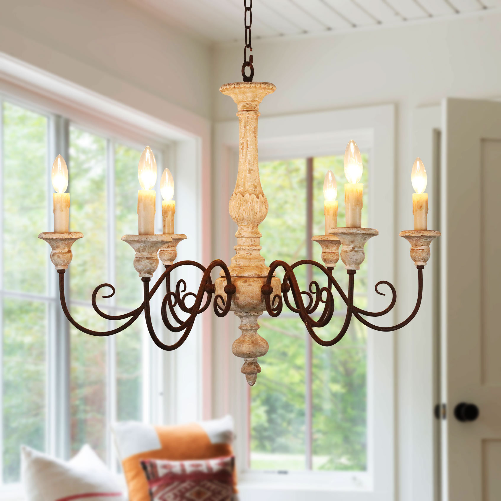 Donnelly French Country 6 Light Candle Style Chandelier Donnelly French Country 6 Light Candle Style Chandelier