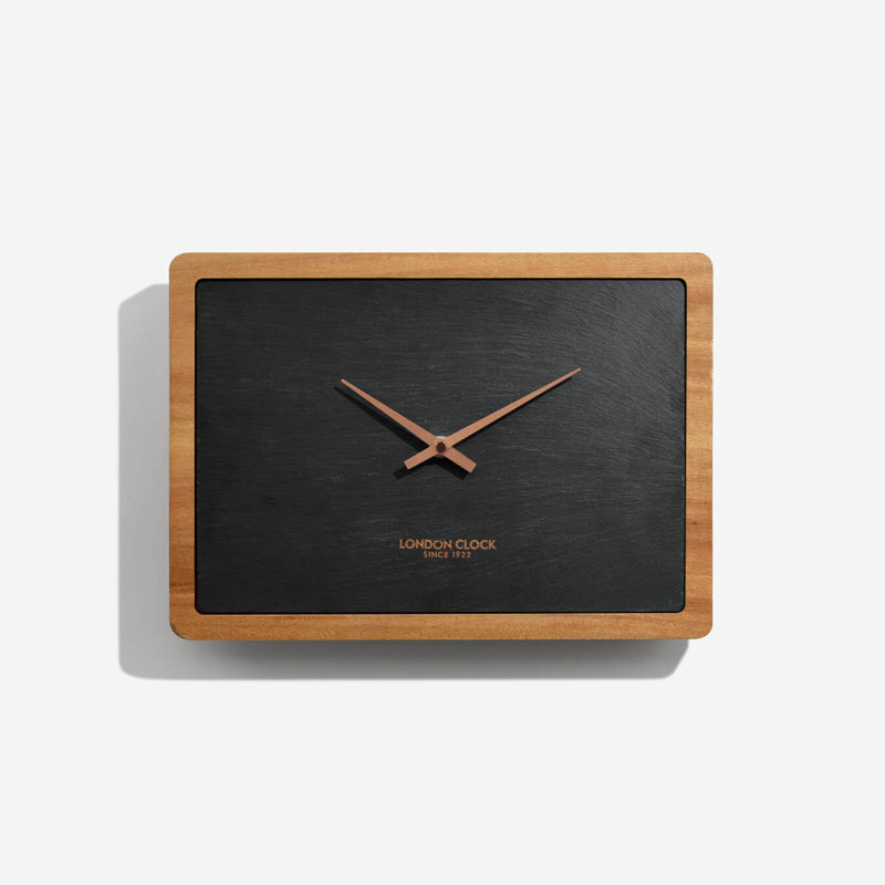 London Clock Company Carbon Rectangular And Solid Wood Wall Carbon Rectangular And Solid Wood Wall Clock