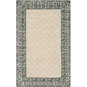 Caine Hand Tufted Ivory/Green Area Rug