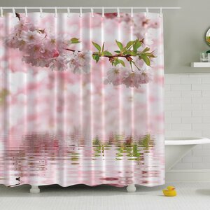 Cherry Blooms Print Shower Curtain