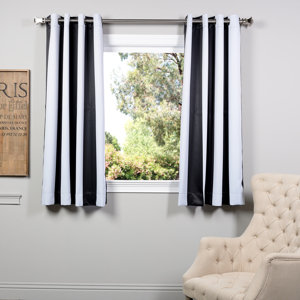 Clairsville Striped Blackout Thermal Grommet Single Curtain Panel