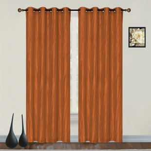 Burnt Orange Curtains Wayfair Burge Solid Room Darkening Grommet Single Curtain Panel